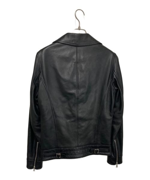 EMMETI（エンメティ）EMMETI (エンメティ) ナッパレザーダブルライダースジャケット ブラック サイズ:42の古着・服飾アイテム