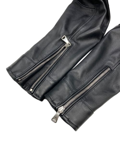 EMMETI（エンメティ）EMMETI (エンメティ) ナッパレザーダブルライダースジャケット ブラック サイズ:42の古着・服飾アイテム