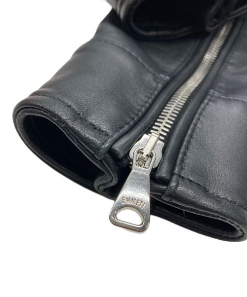 EMMETI（エンメティ）EMMETI (エンメティ) ナッパレザーダブルライダースジャケット ブラック サイズ:42の古着・服飾アイテム