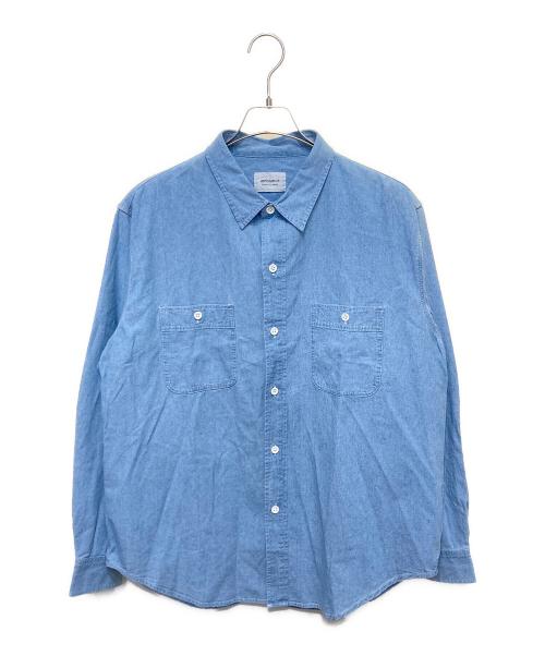 AMBIANCE（アンビアンス）AMBIANCE (アンビアンス) シャンブレーシャツ ブルー サイズ:Lの古着・服飾アイテム