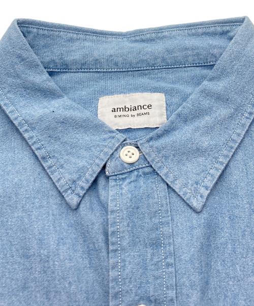 AMBIANCE（アンビアンス）AMBIANCE (アンビアンス) シャンブレーシャツ ブルー サイズ:Lの古着・服飾アイテム