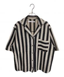 FRAMeWORK（フレームワーク）の古着「レースハーフスリーブシャツ」｜ブラック×アイボリー