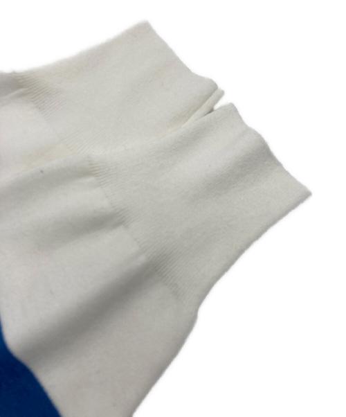 自由区（ジユウク）自由区 (ジユウク) ボーダーニット ホワイト×ブルー サイズ:38の古着・服飾アイテム