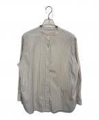 23区 MY STANDARDニジュウサンク）の古着「CANCLINI バンドカラー シャツ」｜ベージュ