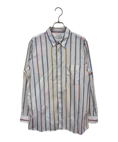 PS Paul Smith（ＰＳポールスミス）PS Paul Smith (ＰＳポールスミス) ストライプシャツ ホワイト サイズ:Ｍの古着・服飾アイテム