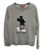 LOOPWHEELER×BEAMS×DISNEYループウィラー×ビームス×ディズニー）の古着「コラボスウェット」｜グレー