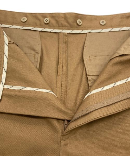 BLUE WORK（ブルーワーク）BLUE WORK (ブルーワーク) コットンサージ フロントアジャスト ワイドパンツ ベージュ サイズ:Ｍの古着・服飾アイテム