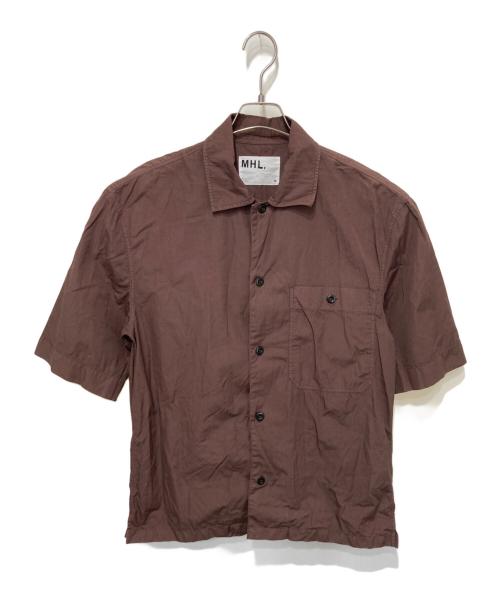 MHL（エムエイチエル）MHL (エムエイチエル) コットンポプリン S/S シャツ / 半袖シャツ ブラウン サイズ:Mの古着・服飾アイテム