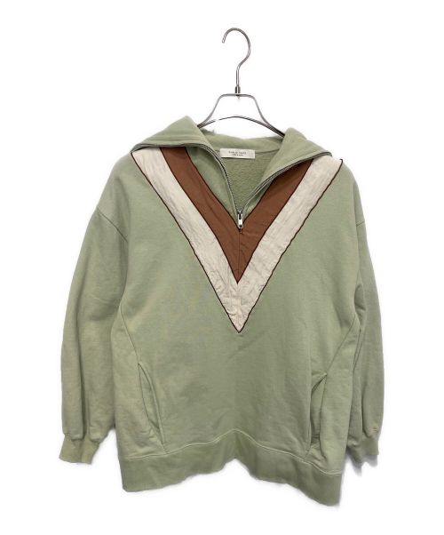 PUBLIC TOKYO（パブリックトウキョウ）PUBLIC TOKYO (パブリックトウキョウ) ハーフジップナイロン切替スウェット グリーン サイズ:FREEの古着・服飾アイテム