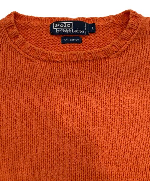 POLO BY RALPH LAUREN（ポロ バイ ラルフローレン）POLO BY RALPH LAUREN (ポロ バイ ラルフローレン) コットンニット オレンジ サイズ:Lの古着・服飾アイテム