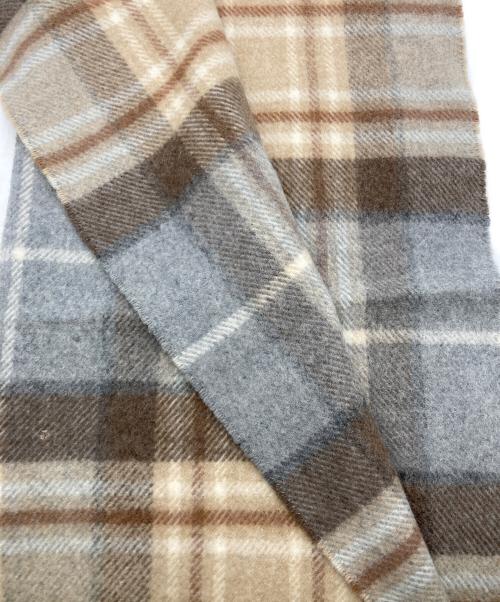 JOHNSTONS OF ELGIN（ジョンストンズオブエルガン）JOHNSTONS OF ELGIN (ジョンストンズオブエルガン) アンゴラ混ストール ベージュ×グレーの古着・服飾アイテム