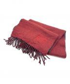LOEWEロエベ）の古着「ウールカシミヤアナグラムバイカラーストール」｜レッド×グレー