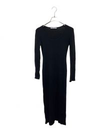 JOSE MOON（ジョゼムーン）の古着「DEEP SLIT KNIT DRESS / ディープスリットニットドレス」｜ブラック