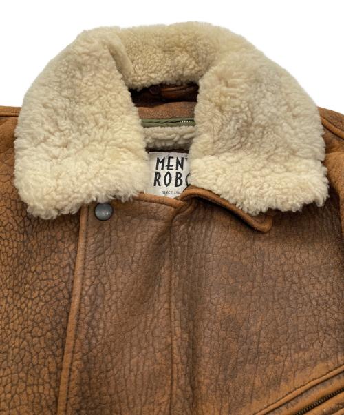 MEN'S ROBO（メンズ ロボ）MEN'S ROBO (メンズ ロボ) ボアライナー付レザーブルゾン ブラウン サイズ:Lの古着・服飾アイテム