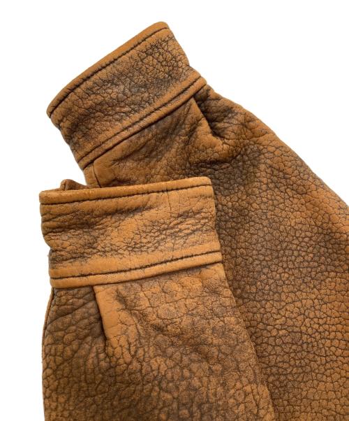 MEN'S ROBO（メンズ ロボ）MEN'S ROBO (メンズ ロボ) ボアライナー付レザーブルゾン ブラウン サイズ:Lの古着・服飾アイテム