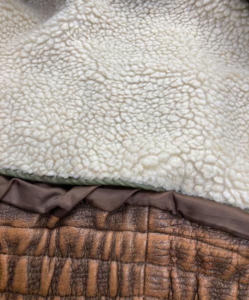 MEN'S ROBO（メンズ ロボ）MEN'S ROBO (メンズ ロボ) ボアライナー付レザーブルゾン ブラウン サイズ:Lの古着・服飾アイテム