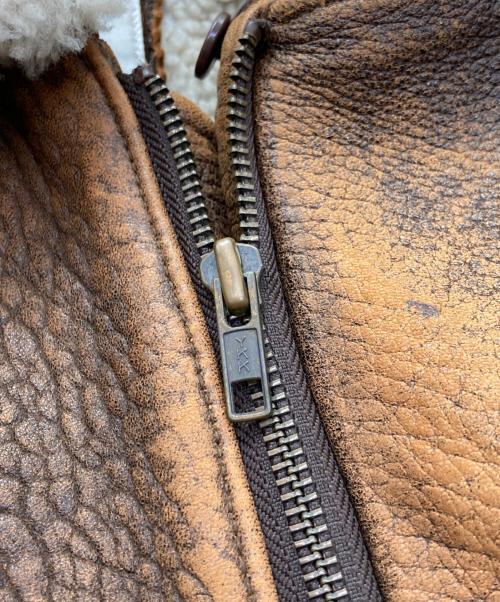 MEN'S ROBO（メンズ ロボ）MEN'S ROBO (メンズ ロボ) ボアライナー付レザーブルゾン ブラウン サイズ:Lの古着・服飾アイテム