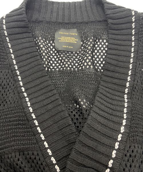UNITED TOKYO（ユナイテッドトーキョー）UNITED TOKYO (ユナイテッドトーキョー) メッシュオーバーサイズカーディガン ブラック サイズ:FREEの古着・服飾アイテム