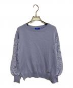 BLUE LABEL CRESTBRIDGEブルーレーベルクレストブリッジ）の古着「レース切替ニット」｜ブルー