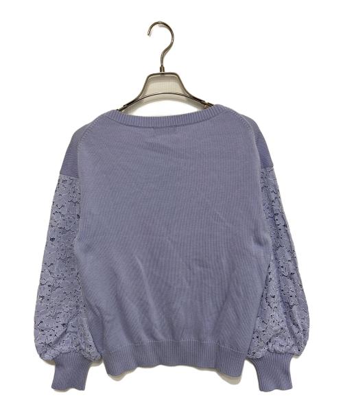 BLUE LABEL CRESTBRIDGE（ブルーレーベルクレストブリッジ）BLUE LABEL CRESTBRIDGE (ブルーレーベルクレストブリッジ) レース切替ニット ブルー サイズ:Ｍ 未使用品の古着・服飾アイテム