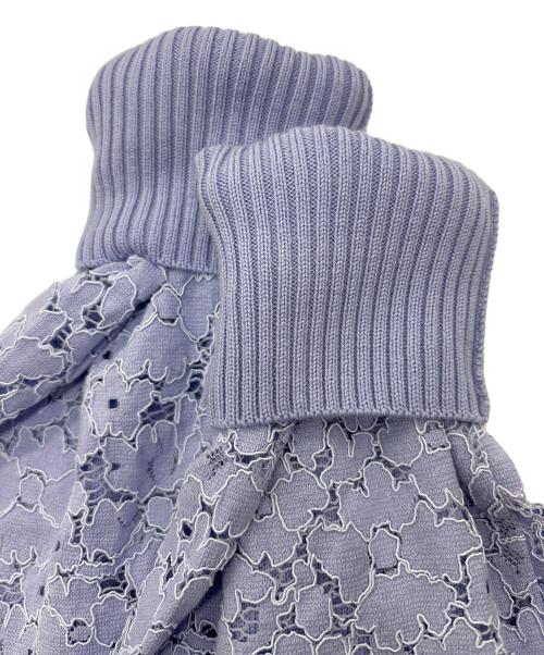 BLUE LABEL CRESTBRIDGE（ブルーレーベルクレストブリッジ）BLUE LABEL CRESTBRIDGE (ブルーレーベルクレストブリッジ) レース切替ニット ブルー サイズ:Ｍ 未使用品の古着・服飾アイテム