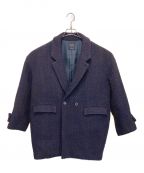 UNITED TOKYOユナイテッドトーキョー）の古着「ツイードウールミドルコート」｜ネイビー×ブラウン