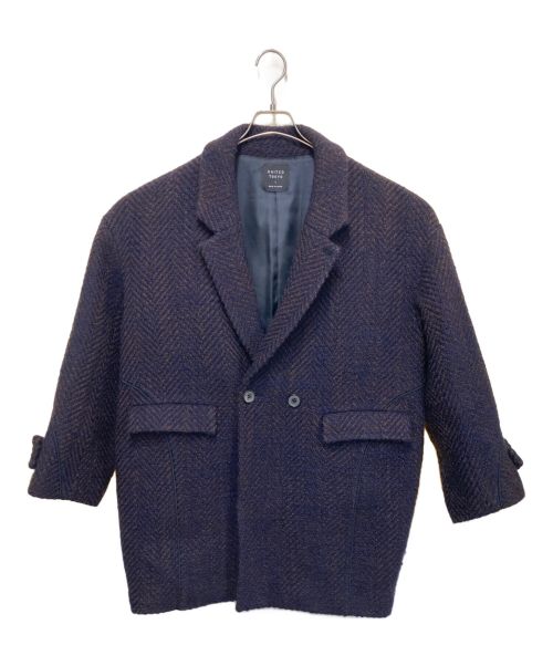 UNITED TOKYO（ユナイテッドトーキョー）UNITED TOKYO (ユナイテッドトーキョー) ツイードウールミドルコート ネイビー×ブラウン サイズ:1の古着・服飾アイテム