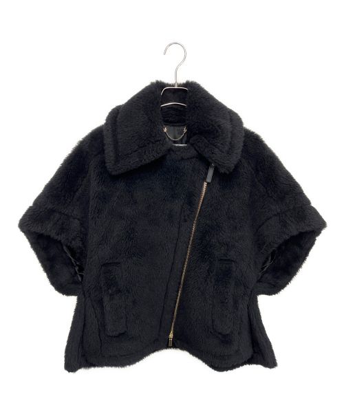 MaxMara（マックスマーラ）MaxMara (マックスマーラ) テディベアケープポンチョ ブラック サイズ:SMの古着・服飾アイテム