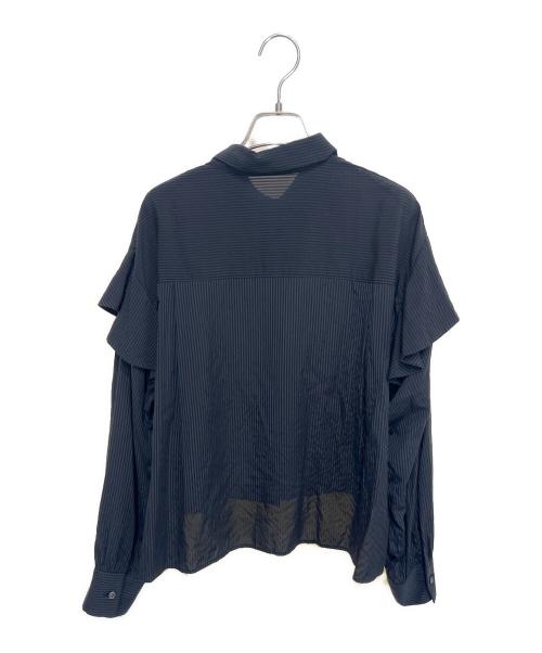 IENA（イエナ）IENA (イエナ) Cu/Peサッカー袖フレアシャツ ブラック サイズ:FREEの古着・服飾アイテム