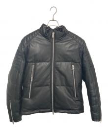 KADOYA（カドヤ）の古着「ラムレザーダウンジャケット」｜ブラック