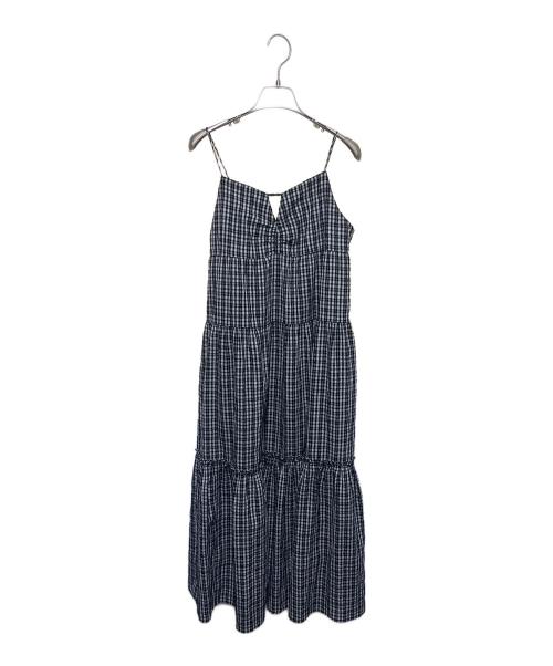 RAY BEAMS（レイ ビームス）RAY BEAMS (レイ ビームス) チェックティアードキャミワンピース ブラック×ホワイト サイズ:Fの古着・服飾アイテム