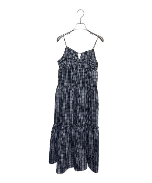 RAY BEAMS（レイ ビームス）RAY BEAMS (レイ ビームス) チェックティアードキャミワンピース ブラック×ホワイト サイズ:Fの古着・服飾アイテム