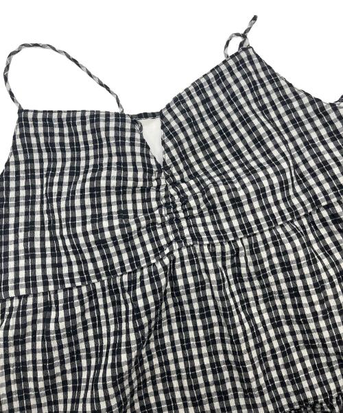 RAY BEAMS（レイ ビームス）RAY BEAMS (レイ ビームス) チェックティアードキャミワンピース ブラック×ホワイト サイズ:Fの古着・服飾アイテム