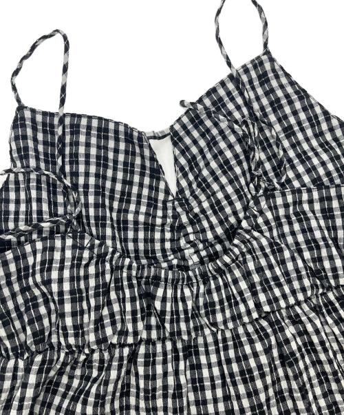 RAY BEAMS（レイ ビームス）RAY BEAMS (レイ ビームス) チェックティアードキャミワンピース ブラック×ホワイト サイズ:Fの古着・服飾アイテム