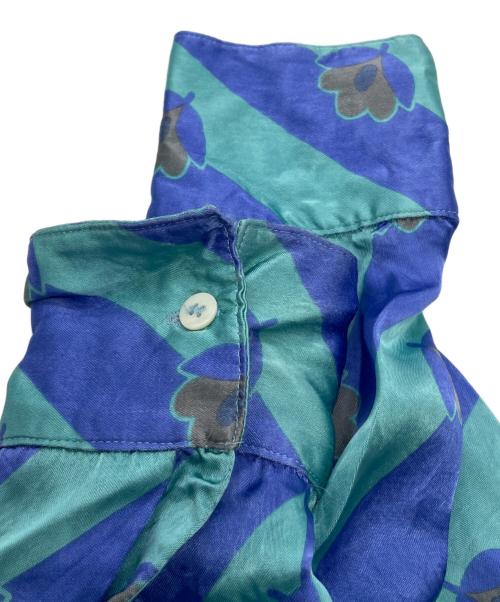 MM6 Maison Margiela（エムエムシックスメゾンマルジェラ）MM6 Maison Margiela (エムエムシックス メゾンマルジェラ) 花柄レーヨンブラウス ブルー サイズ:38の古着・服飾アイテム