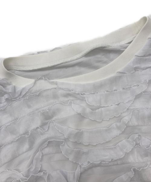 provoke（プロヴォーク）provoke (プロヴォーク) フリフリロングスリーブカットソー ホワイト サイズ:FREEの古着・服飾アイテム