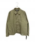 NEIGHBORHOODネイバーフッド）の古着「UNTRIMMED ZIP SHIRT LS」｜オリーブ
