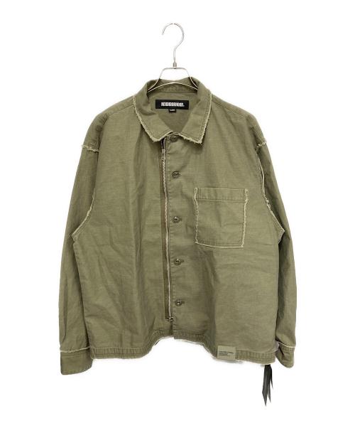 NEIGHBORHOOD（ネイバーフッド）NEIGHBORHOOD (ネイバーフッド) UNTRIMMED ZIP SHIRT LS オリーブ サイズ:XLの古着・服飾アイテム