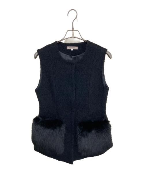 Apuweiser-riche（アプワイザーリッシェ）Apuweiser-riche (アプワイザーリッシェ) ポケファーツイードジレ ブラック サイズ:1の古着・服飾アイテム