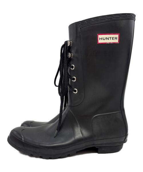 HUNTER（ハンター）HUNTER (ハンター) レースアップレインブーツ ブラック サイズ:27.5㎝の古着・服飾アイテム