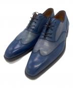 SUTOR MANTELLASSIストール・マンテラッシ）の古着「レザー オックスフォードシューズ」｜ブルー