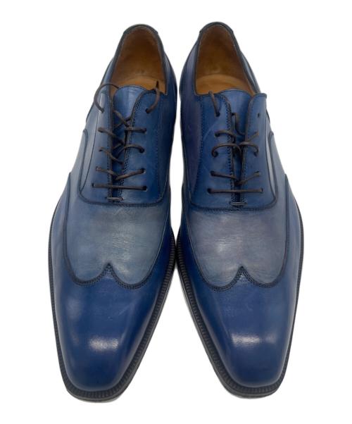 SUTOR MANTELLASSI（ストール・マンテラッシ）SUTOR MANTELLASSI (ストール・マンテラッシ) レザー オックスフォードシューズ ブルー サイズ:8の古着・服飾アイテム