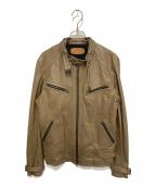 JACKROSEジャックローズ）の古着「レザージャケット」｜ベージュ