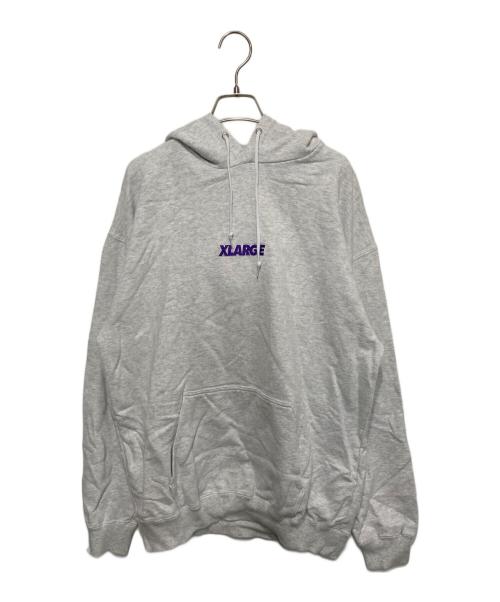 X-LARGE（エクストララージ）X-LARGE (エクストララージ) STANDARD LOGO PULLOVER HOOIE グレー サイズ:Ｍの古着・服飾アイテム