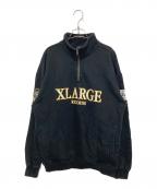 X-LARGEエクストララージ）の古着「XL RECORDS HALF ZIP PULLOVER SWEAT」｜ブラック