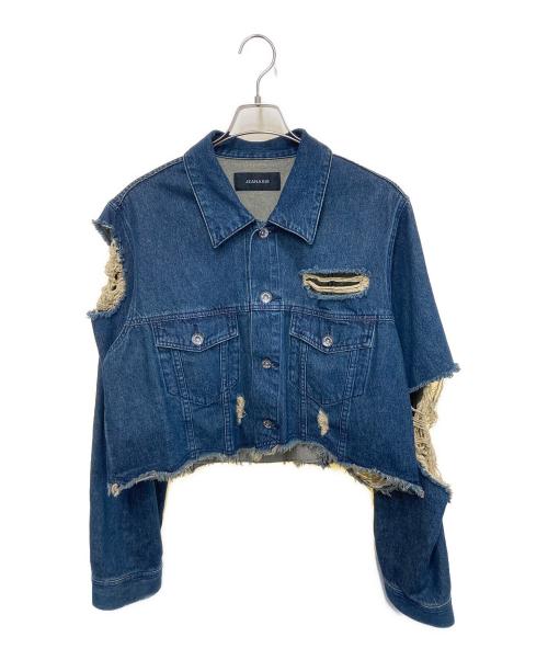 JEANASIS（ジーナシス）JEANASIS (ジーナシス) ダメージ加工デニムジャケット ブルー サイズ:FREEの古着・服飾アイテム