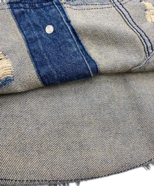 JEANASIS（ジーナシス）JEANASIS (ジーナシス) ダメージ加工デニムジャケット ブルー サイズ:FREEの古着・服飾アイテム