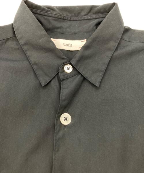 UNFIL（アンフィル）UNFIL (アンフィル) washed cotton－poplin s/s shirt ブラック サイズ:5の古着・服飾アイテム