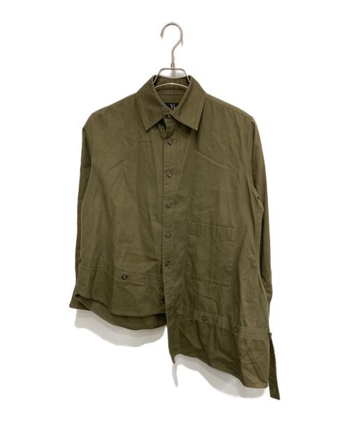Y's（ワイズ）Y's (ワイズ) アシンメトリーミリタリーシャツ オリーブ サイズ:1の古着・服飾アイテム