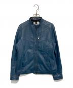 MONSIEUR NICOLEムッシュニコル）の古着「レザージャケット」｜ブルー